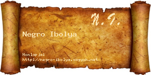 Negro Ibolya névjegykártya